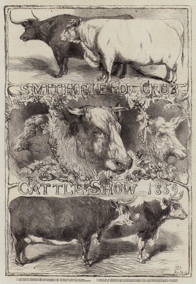 スミスフィールドクラブキャトルショー、1859 作： Harrison William Weir